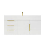 Blossom 42 In. Floating Single Sink Bathroom Vanity With Acrylic Sink Top, Left Side Drawers & Aluminum Alloy Frame