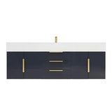 Blossom 60 In. Floating Single Sink Bathroom Vanity With Acrylic Sink Top, Drawers & Aluminum Alloy Frame