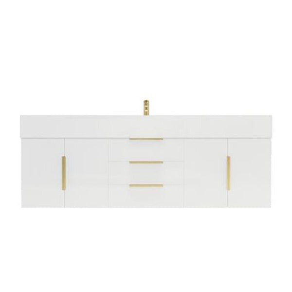 Blossom 60 In. Floating Single Sink Bathroom Vanity With Acrylic Sink Top, Drawers & Aluminum Alloy Frame
