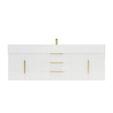 Blossom 60 In. Floating Single Sink Bathroom Vanity With Acrylic Sink Top, Drawers & Aluminum Alloy Frame