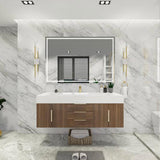 Blossom 60 In. Floating Single Sink Bathroom Vanity With Acrylic Sink Top, Drawers & Aluminum Alloy Frame