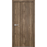 Modern Wood Interior Door with Hardware | Planum 0010 Walnut | Single Panel Frame Trims | Bathroom Bedroom Sturdy Doors