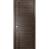 Modern Solid Interior Door with Handle | Planum 0310 Chocolate Ash | Single Regural Panel Frame Trims | Bathroom Bedroom Sturdy Doors