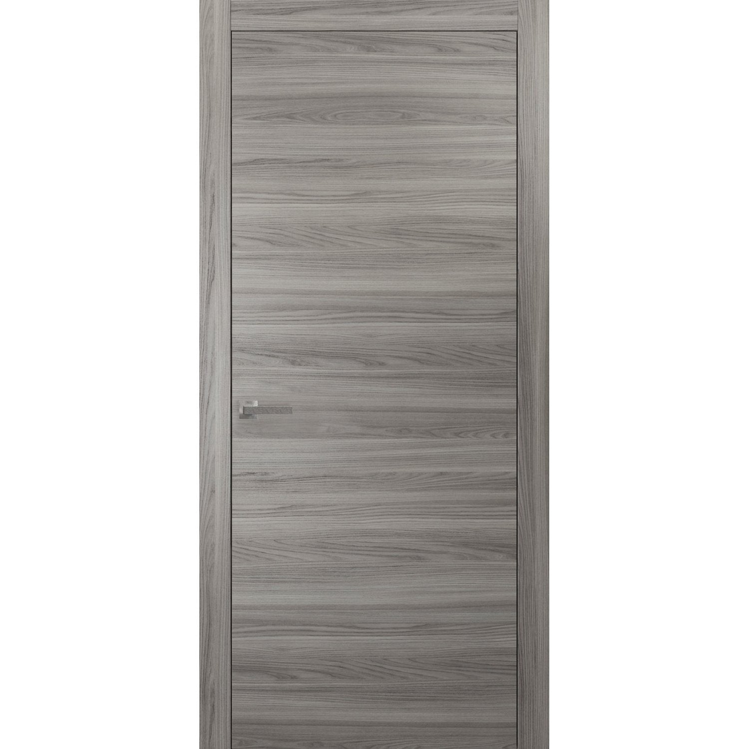 Modern Solid Interior Door with Handle | Planum 0010 Ginger Ash | Single Regural Panel Frame Trims | Bathroom Bedroom Sturdy Doors