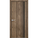 Modern Wood Interior Door with Hardware | Planum 0011 Walnut | Single Panel Frame Trims | Bathroom Bedroom Sturdy Doors