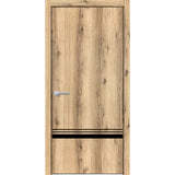 Modern Wood Interior Door with Hardware | Planum 0012 Oak | Single Panel Frame Trims | Bathroom Bedroom Sturdy Doors