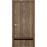 Modern Wood Interior Door with Hardware | Planum 0012 Walnut | Single Panel Frame Trims | Bathroom Bedroom Sturdy Doors