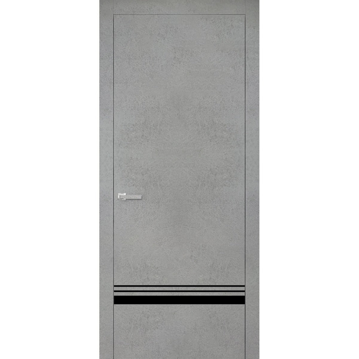 Modern Wood Interior Door with Hardware | Planum 0012 Concrete | Single Panel Frame Trims | Bathroom Bedroom Sturdy Doors