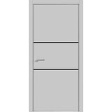 Modern Wood Interior Door with Hardware | Planum 0014 Matte Grey | Single Panel Frame Trims | Bathroom Bedroom Sturdy Doors