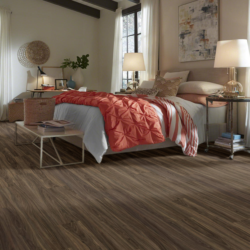 Shaw Floorte Pro Endura 512C Plus 0736V-00150, Cinnamon Walnut SPC Flooring, Floating/Glue Down Vinyl Floor Tiles, 7" x 48" x 4.8mm (18.68SQ FT/ CTN)