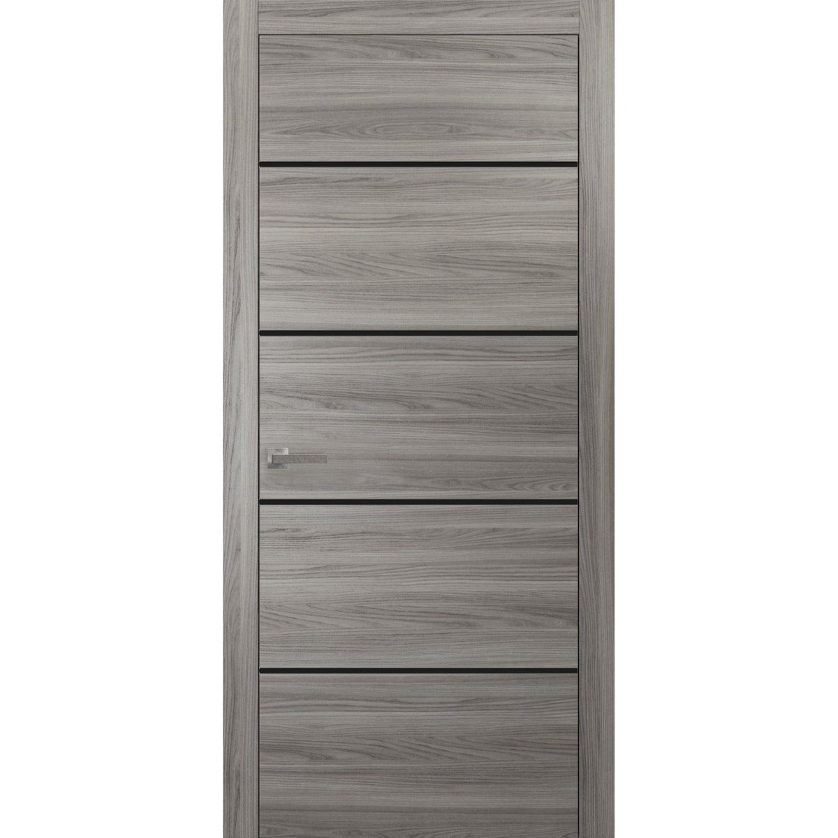 Modern Solid Interior Door with Handle | Planum 0015 Ginger Ash | Single Regural Panel Frame Trims | Bathroom Bedroom Sturdy Doors