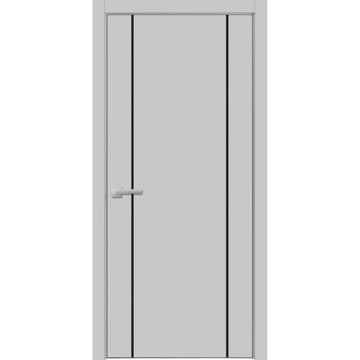 Modern Wood Interior Door with Hardware | Planum 0017 Matte Grey | Single Panel Frame Trims | Bathroom Bedroom Sturdy Doors