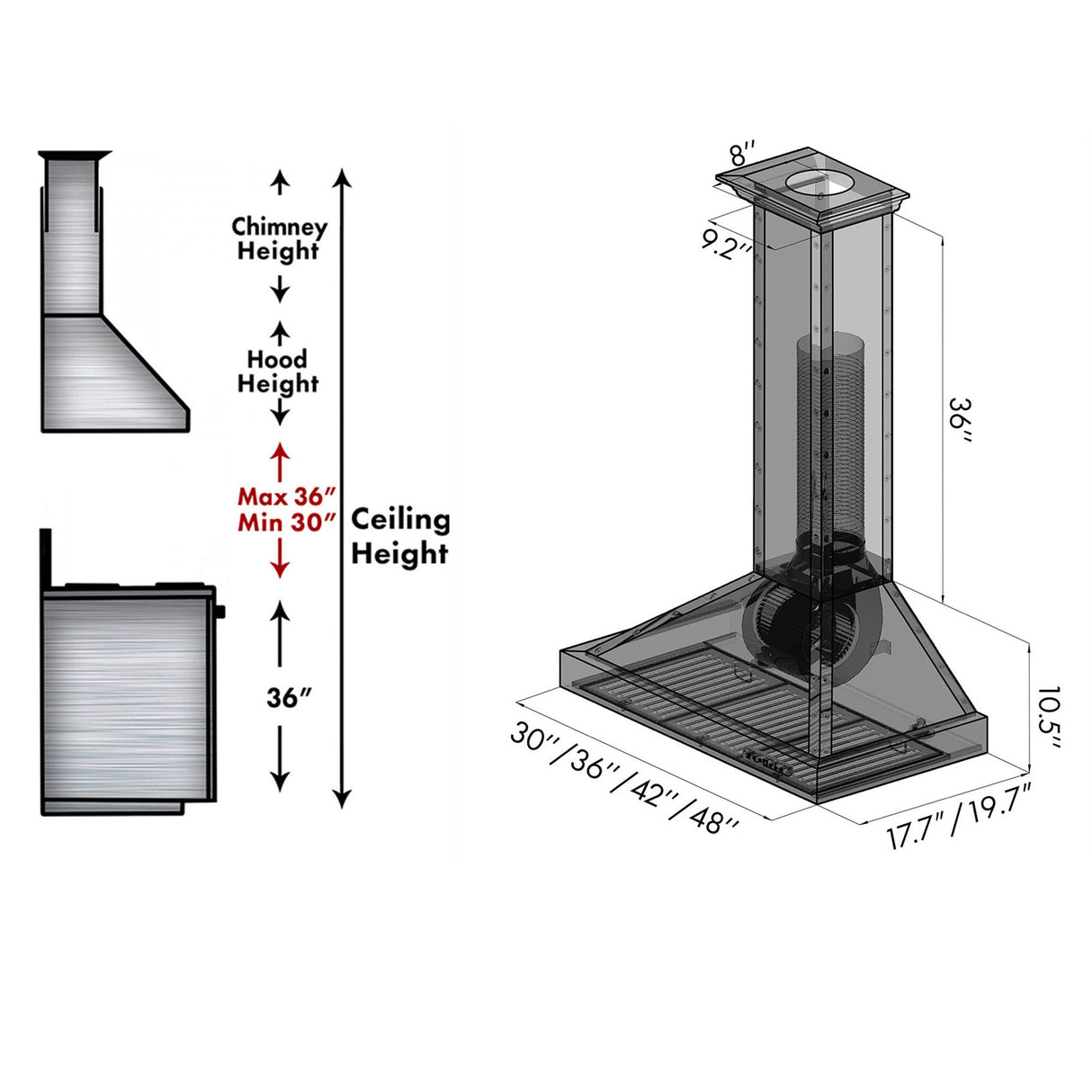 ZLINE 30 in. Convertible Vent Designer Series Wall Mount Range Hood (655-HBBBB-30)