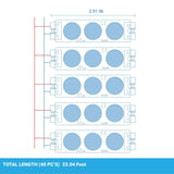 0.72 LED Module Lights - 40 - Pack Blue - 3 LEDs/Mod, SMD2835 - 7000K - UL Listed - BUILDMYPLACE