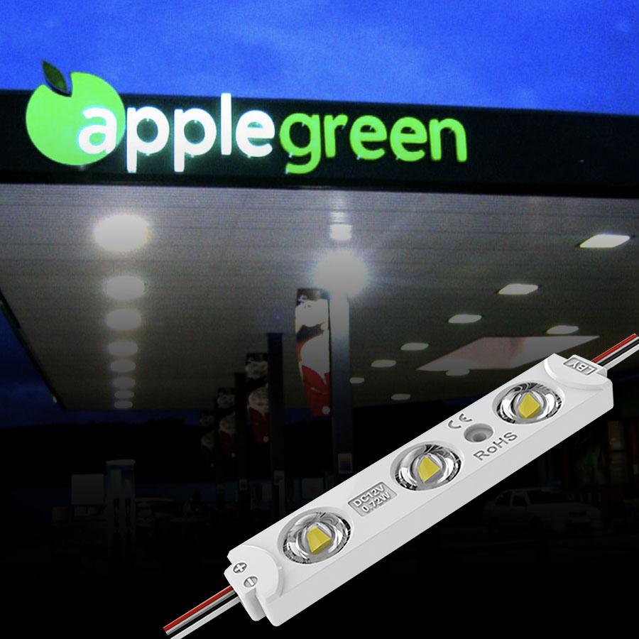 0.72 LED Module Lights - 40 - Pack Green - 3 LEDs/Mod, SMD2835 - 7000K - UL Listed - BUILDMYPLACE