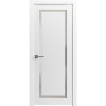 Modern Wood Interior Door with Hardware | Planum 0888 White Silk | Single Panel Frame Trims | Bathroom Bedroom Sturdy Doors