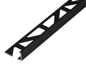 Durosol Aluminum Profile L Shaped Edge Trim 3/8 in. Matte Black Anodized Tile Edge Trim Narrow Visible Edge