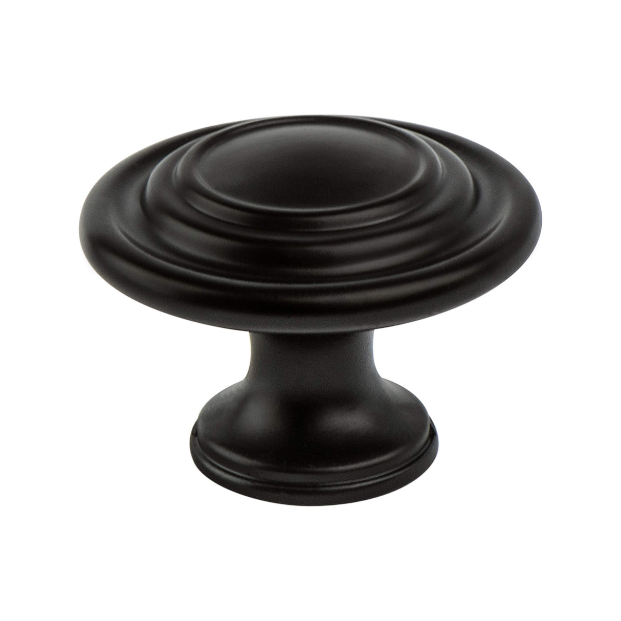 Traditional Advantage Four Matte Black Ringed Knob