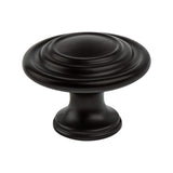 Traditional Advantage Four Matte Black Ringed Knob