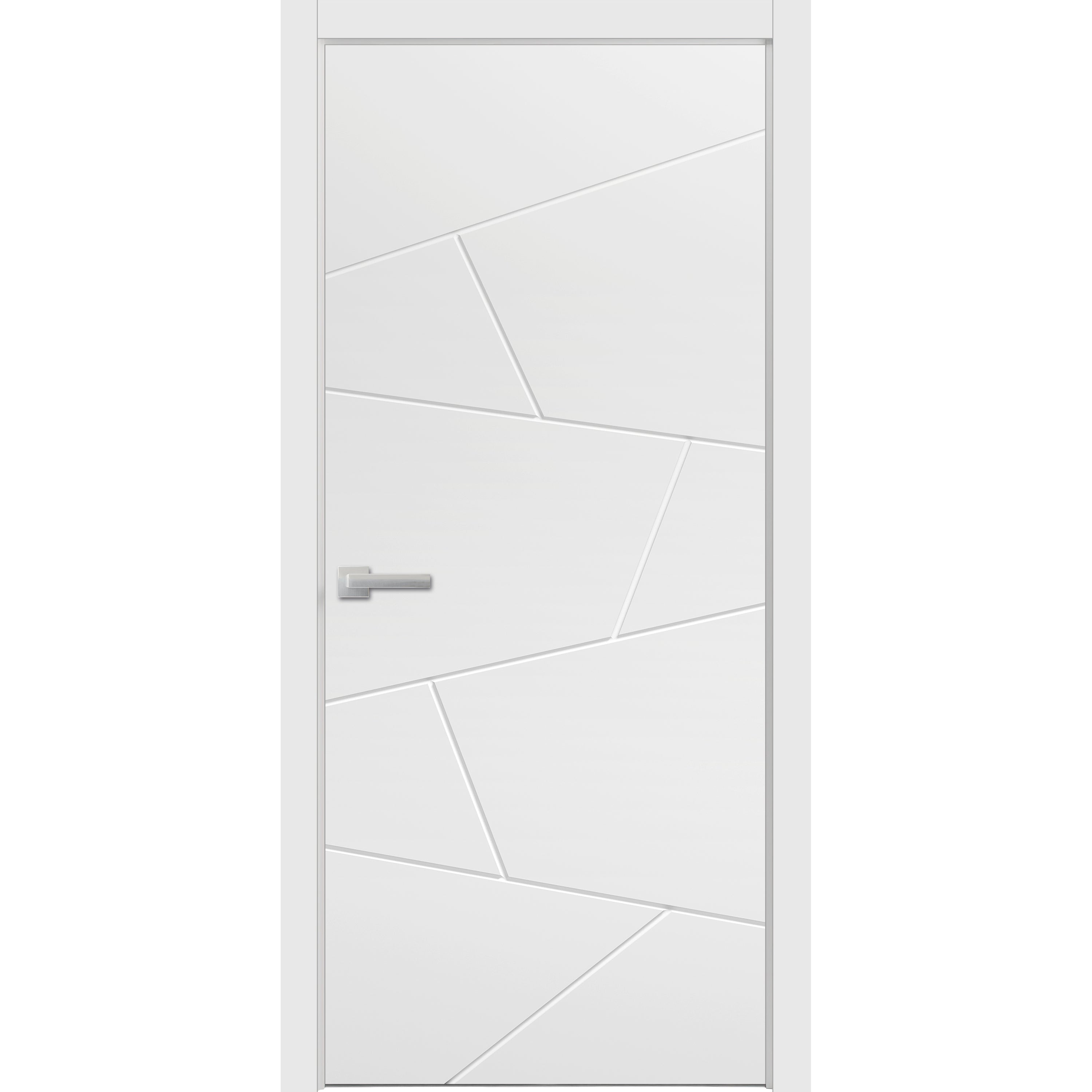 Modern Wood Interior Door with Hardware | Planum 0990 White Silk | Sin