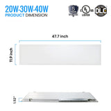 1 ft. x 4 ft. LED Flat Panel Light 20W/30W/40W Wattage Adjustable, 4000k/5000K/6500K CCT Changeable, Dip Switch, 0 - 10V Dim, 120 - 277V, ETL, DLC 5.1, Recessed Back - lit Fixture - BUILDMYPLACE