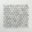 1 in. Hexagon Bianco Carrara White Polished Marble Mosaic - BUILDMYPLACE