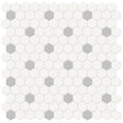 1 In Hexagon Canvas White W/ Insert Soho Loft Grey Matte Glazed Porcelain Mosaic - BUILDMYPLACE