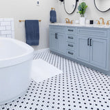 1 In Hexagon Canvas White W/ Insert Soho Retro Black Matte Glazed Porcelain Mosaic - BUILDMYPLACE