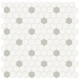 1 In Hexagon Canvas White W/ Insert Soho Soft Sage Matte Glazed Porcelain Mosaic - BUILDMYPLACE