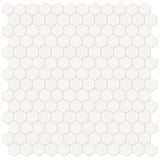 1 In Hexagon Soho Canvas White Matte Glazed Porcelain Mosaic - BUILDMYPLACE