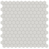 1 In Hexagon Soho Halo Grey Matte Glazed Porcelain Mosaic - BUILDMYPLACE