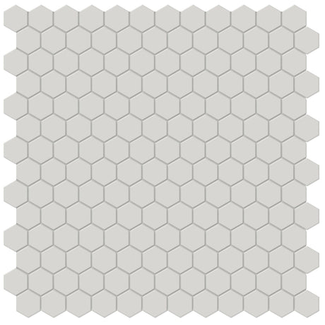 1 In Hexagon Soho Halo Grey Matte Glazed Porcelain Mosaic - BUILDMYPLACE