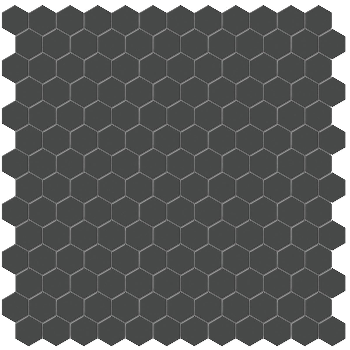 1 In Hexagon Soho Retro Black Matte Glazed Porcelain Mosaic - BUILDMYPLACE