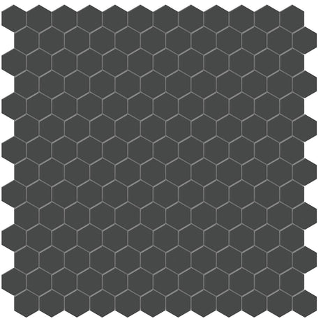 1 In Hexagon Soho Retro Black Matte Glazed Porcelain Mosaic - BUILDMYPLACE