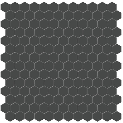 1 In Hexagon Soho Retro Black Matte Glazed Porcelain Mosaic