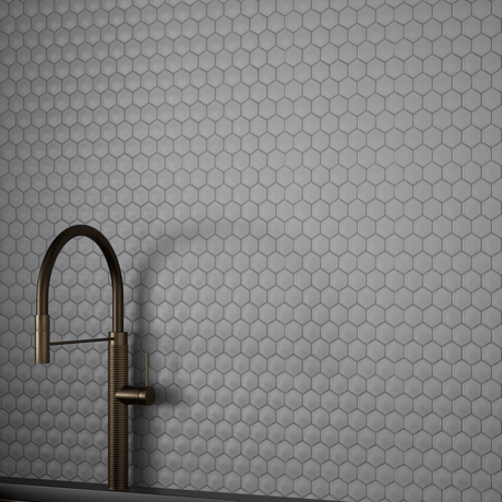 1 In Soho Loft Grey Hexagon Matte Glazed Porcelain Mosaic - BUILDMYPLACE