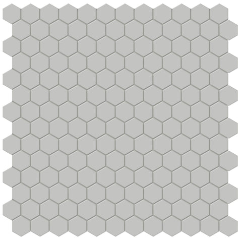 1 In Soho Loft Grey Hexagon Matte Glazed Porcelain Mosaic