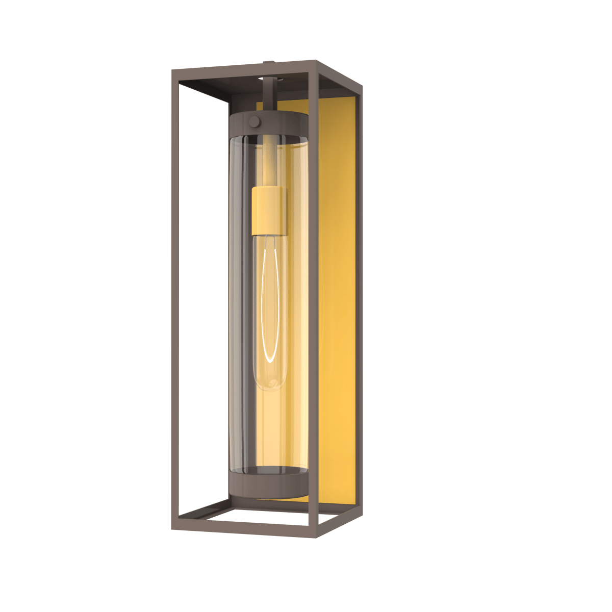 1 - Light, 21 - Inch Bronze Outdoor Rectangular Wall Light, E26 Socket 1X60W, Clear Glass, 21" H x 7" W, Extends 6" from the wall - BUILDMYPLACE