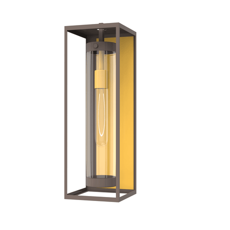 1 - Light, 21 - Inch Bronze Outdoor Rectangular Wall Light, E26 Socket 1X60W, Clear Glass, 21" H x 7" W, Extends 6" from the wall - BUILDMYPLACE