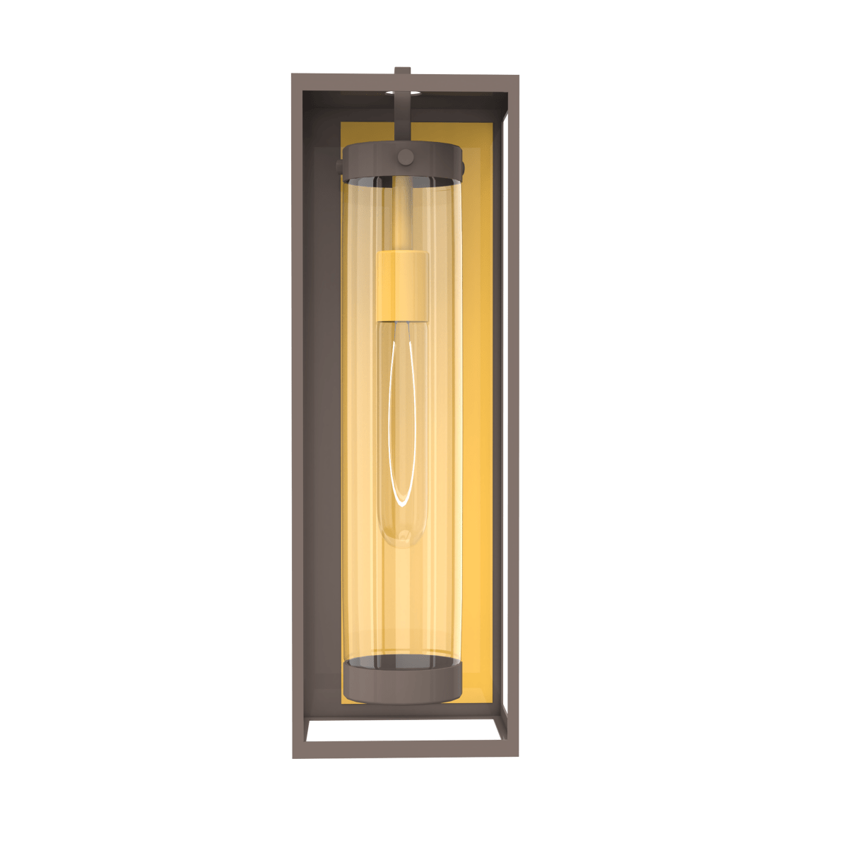 1 - Light, 21 - Inch Bronze Outdoor Rectangular Wall Light, E26 Socket 1X60W, Clear Glass, 21" H x 7" W, Extends 6" from the wall - BUILDMYPLACE