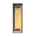 1 - Light, 21 - Inch Bronze Outdoor Rectangular Wall Light, E26 Socket 1X60W, Clear Glass, 21" H x 7" W, Extends 6" from the wall - BUILDMYPLACE