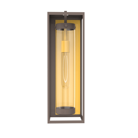 1 - Light, 21 - Inch Bronze Outdoor Rectangular Wall Light, E26 Socket 1X60W, Clear Glass, 21" H x 7" W, Extends 6" from the wall - BUILDMYPLACE