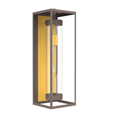 1 - Light, 21 - Inch Bronze Outdoor Rectangular Wall Light, E26 Socket 1X60W, Clear Glass, 21" H x 7" W, Extends 6" from the wall - BUILDMYPLACE