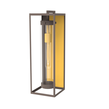 1 - Light, 21 - Inch Bronze Outdoor Rectangular Wall Light, E26 Socket 1X60W, Clear Glass, 21" H x 7" W, Extends 6" from the wall - BUILDMYPLACE