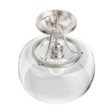 1 - Light Clear Glass Semi Flush Mount Light, Brushed Nickel Ceiling Light, E26 Base, UL Listed for Damp Location, 3 Years Warranty - BUILDMYPLACE