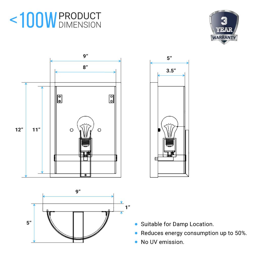 1 - Light, Decorative ARC Wall Sconce Fixture, Brushed Nickel Finish with White glass shade, Dim: 9" W x 12"H x 5"E, Hallway Light Fixtures - BUILDMYPLACE