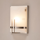 1 - Light, Decorative ARC Wall Sconce Fixture, Brushed Nickel Finish with White glass shade, Dim: 9" W x 12"H x 5"E, Hallway Light Fixtures - BUILDMYPLACE