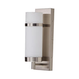 1 - Light LED Wall Sconce Lamp W/ White Glass shade - E26 Base - UL Listed - BUILDMYPLACE