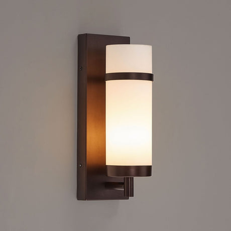 1 - Light LED Wall Sconce Lamp W/ White Glass shade - E26 Base - UL Listed - BUILDMYPLACE