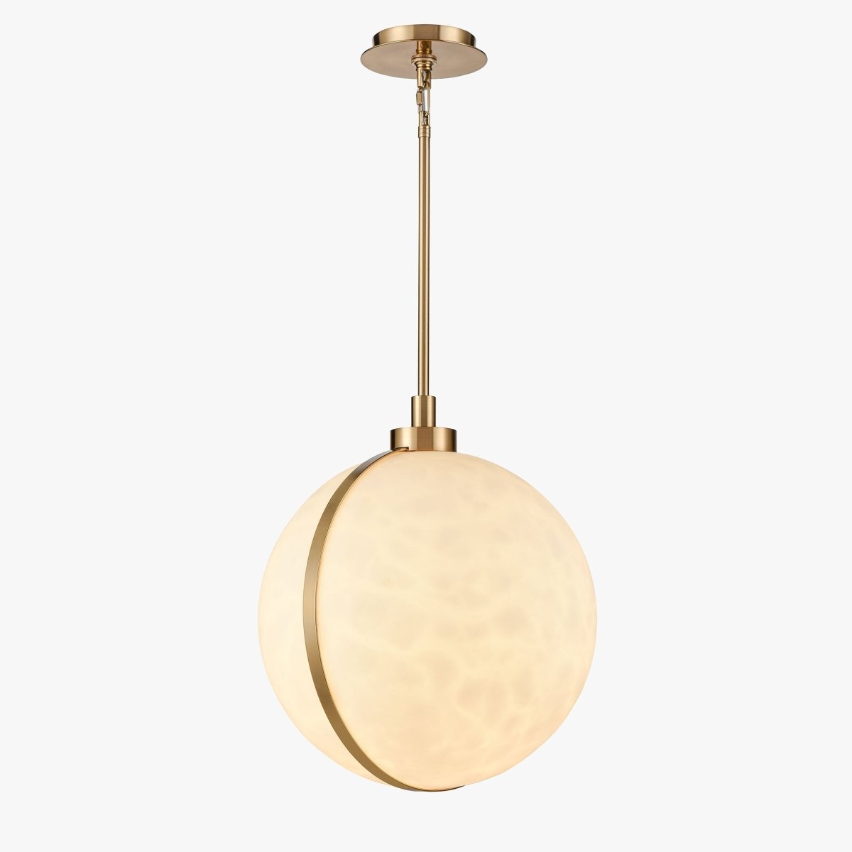 1 Light Mini Pendant Brass finish Hardware with Faux Alabaster, Pendant Lighting, E26 Base - BUILDMYPLACE